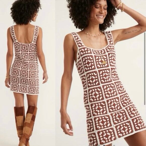 MARINE LAYER CELESTE CROCHET SQUARE RETRO 70S UNLINED
MINI DRESS Size S NWT - Picture 9 of 9